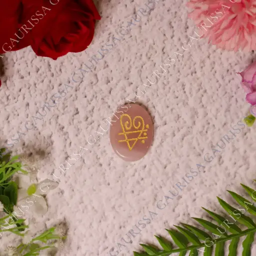 Love Zibu Symbol Coin -Rose Quartz – Heart Opener & Love Manifestation