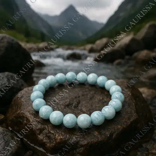 Natural Larimar Bracelet For Deep Healing, Inner Peace, Authentic Expression and Divine Feminine Healing